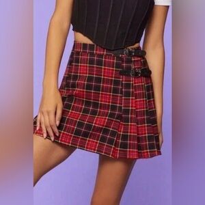FOREVER 21 X SANRIO Hello Kitty & Friends Plaid Mini Skirt Size Small